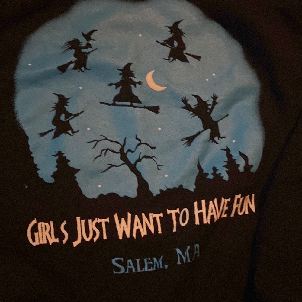 2XL Salem MA Girls Just Want to Have Fun witches  crewneck EUC like new. - Picture 2 of 4